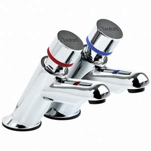 Twyfords Commercial Brassware -  Geberit Twyford Sola Non Concussive Taps Pair Sf2251cp